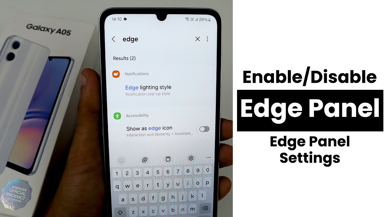 Включение/отключение Edge Panel в Samsung A05 | Настройки Edge Panel
