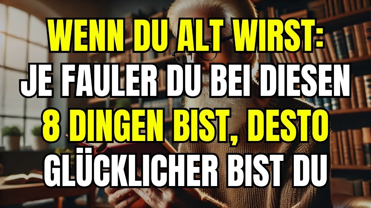 Wenn Du Älter Wirst: Je Fauler Du Bei Diesen 8 Dingen Bist, Desto Glücklicher Bist Du