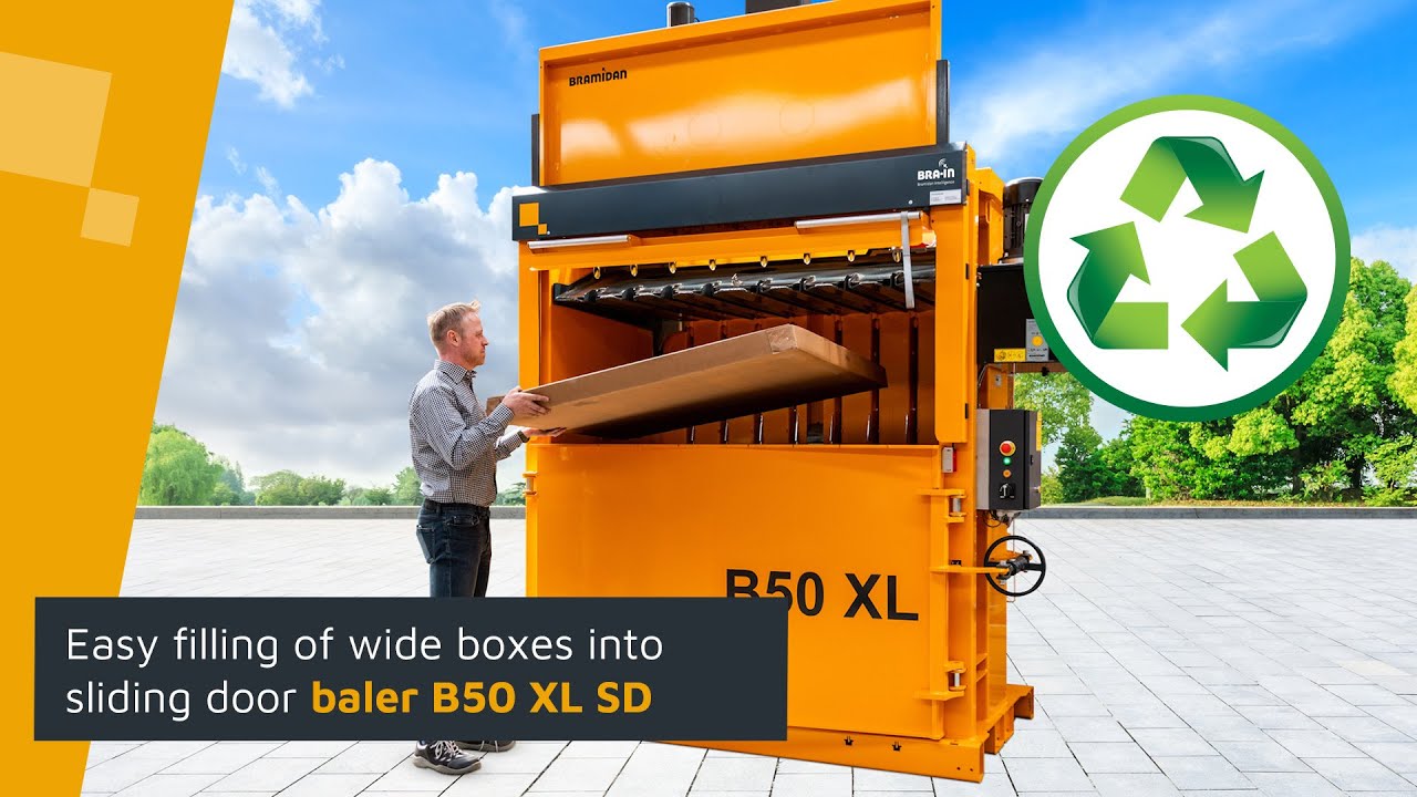Bramidan Sliding door baler for cardboard B50 XL SD