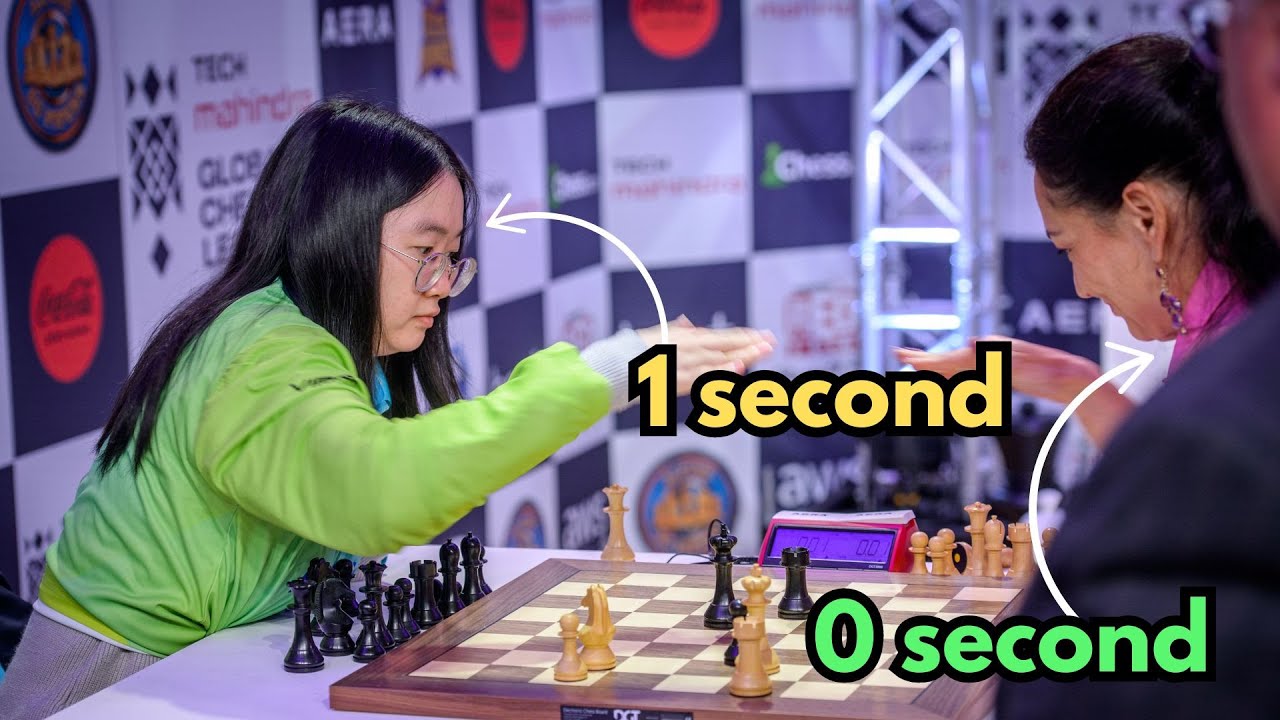 The crazy time scramble at the end that made both players laugh | Tan Zhongyi vs Kosteniuk
