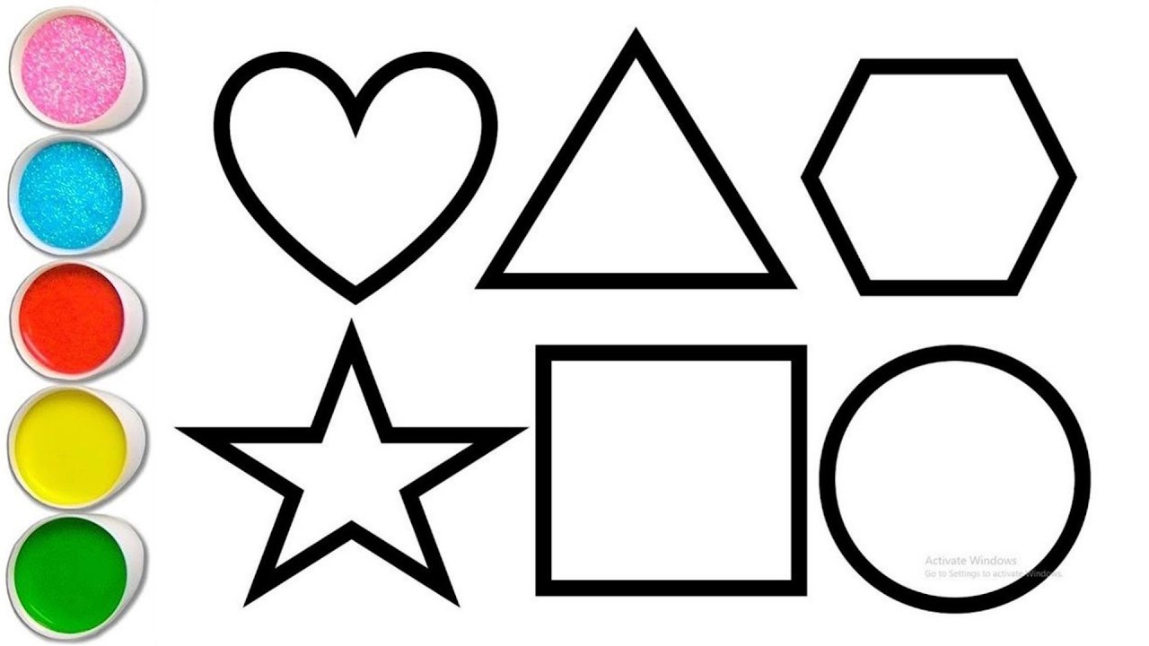 Shapes drawing for kids, Learn 2d shapes, colors for toddlers | Preschool Learning part - 183