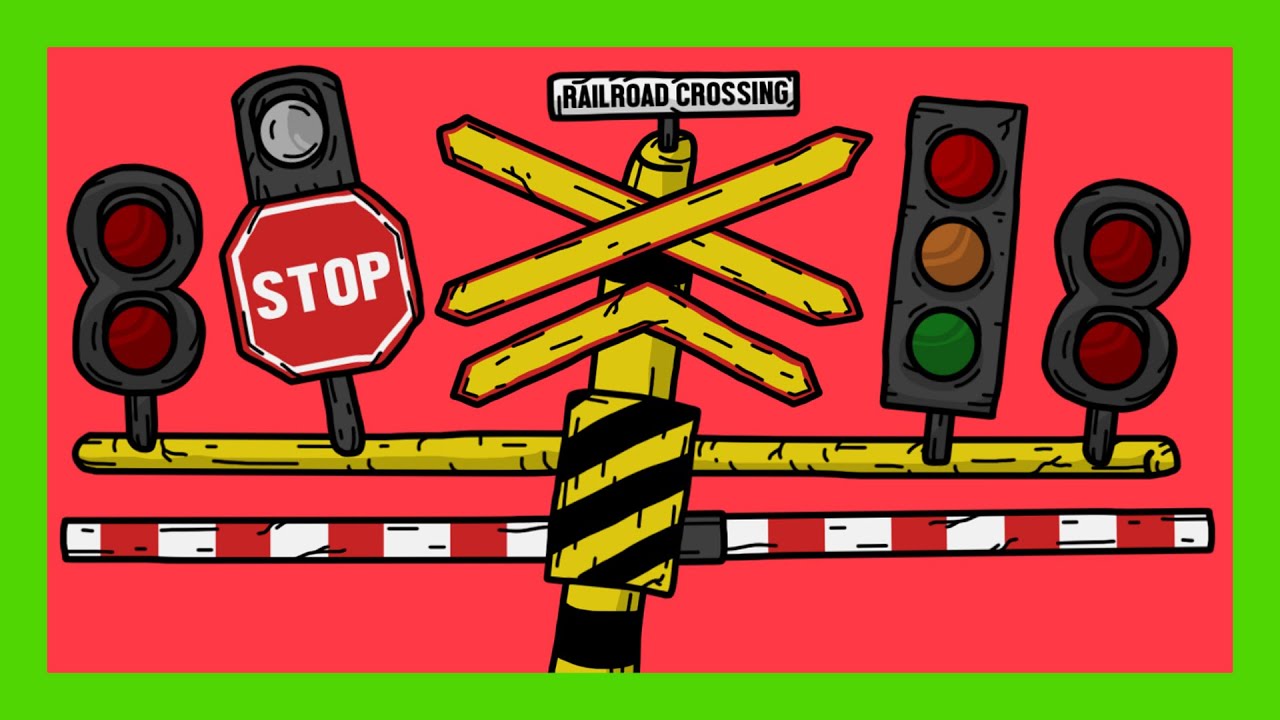 Wow! Funny Railroad Crossing Train Animation - Level Crossings, Signals, and Signs