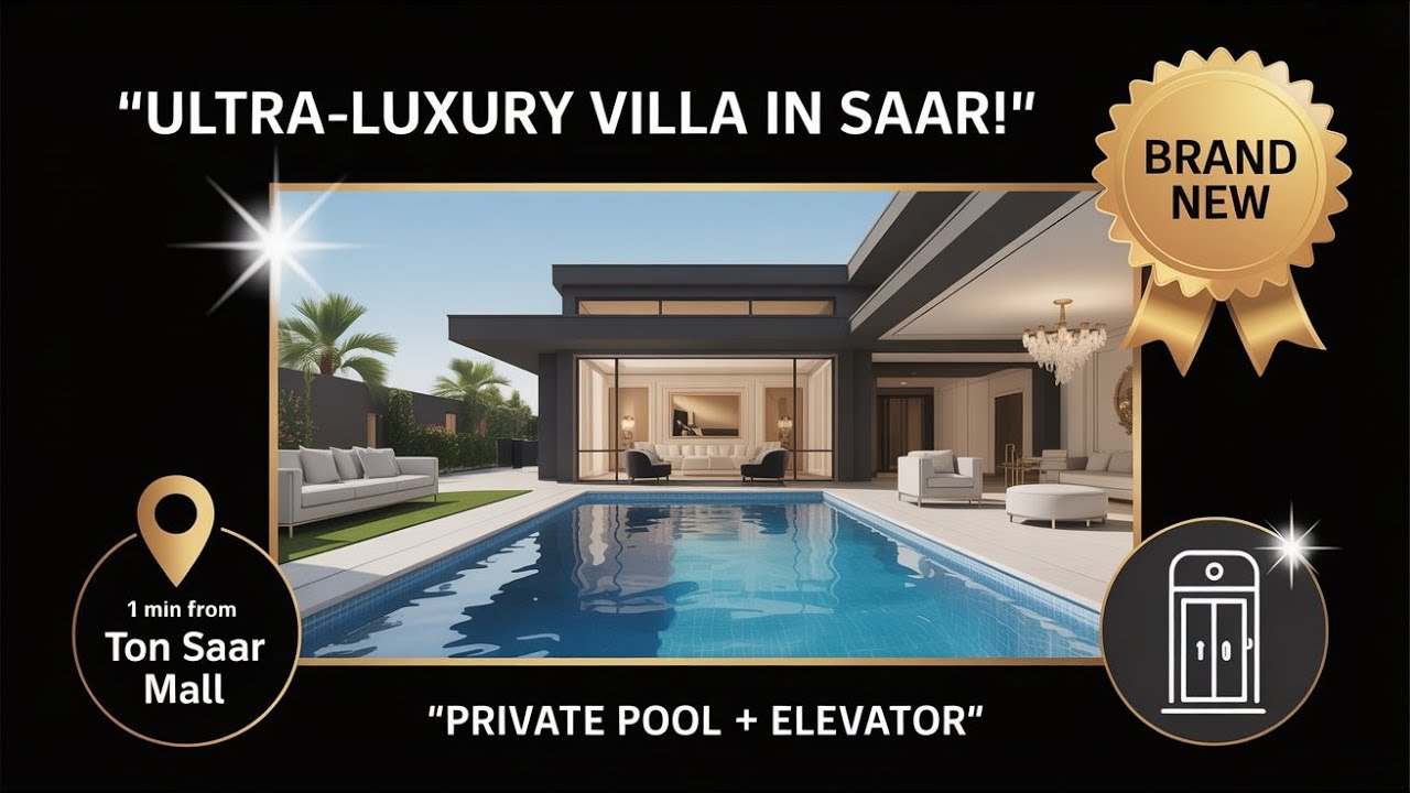 Exclusive & Luxurious | Ultra-Modern 4BR Villa in Saar – Private Pool | Elevator | Fully Furnished