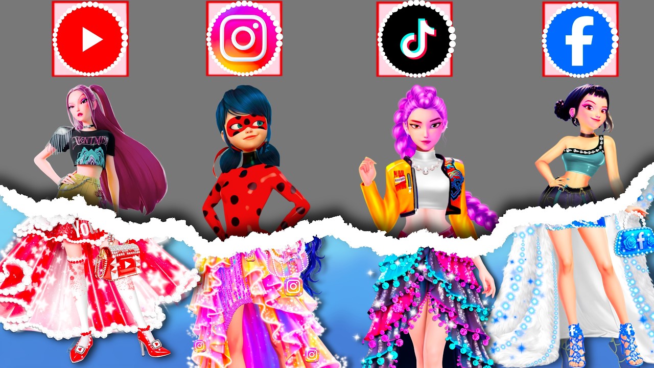 K-Pop Охотники на демонов: Преображение Руми, Зои, Миры и Ледибаг в свадебных платьях для социаль...