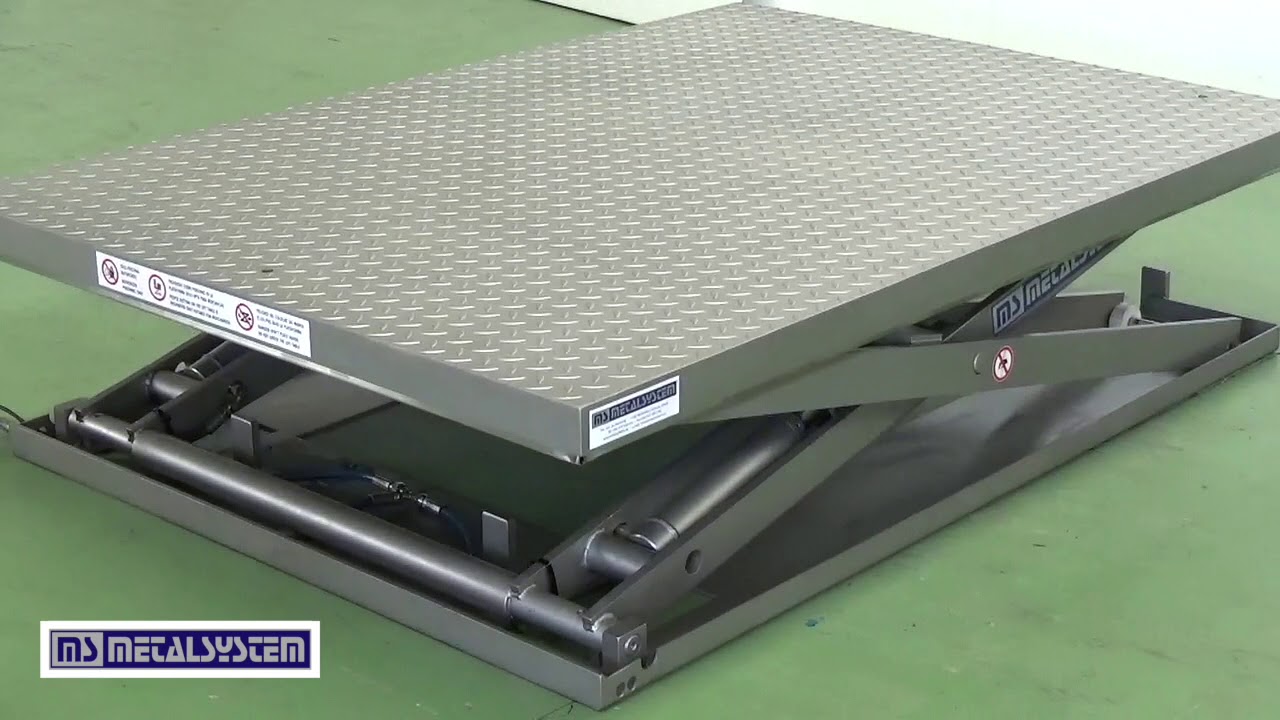 MESA ELEVADORA FORMA RECTANGULAR - RECTANGULAR LOW-PROFILE LIFT TABLE - MS METALSYSTEM SL