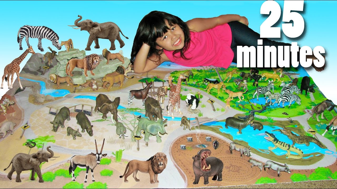 Educational Learn Animal Names and Sounds with Safari Playmat | Toy Animals for Kids