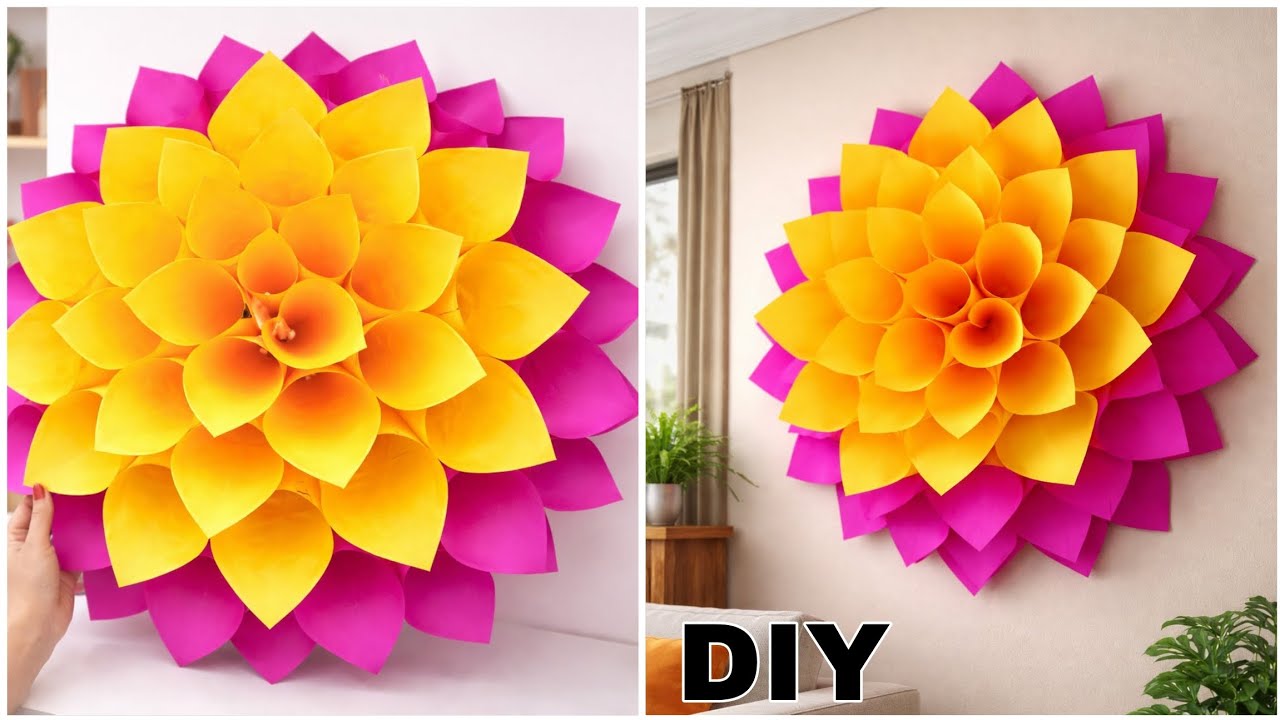 How To Make Beautiful Paper Flower | Diy Paper Flower Craft | Paper Flower making Step By Step