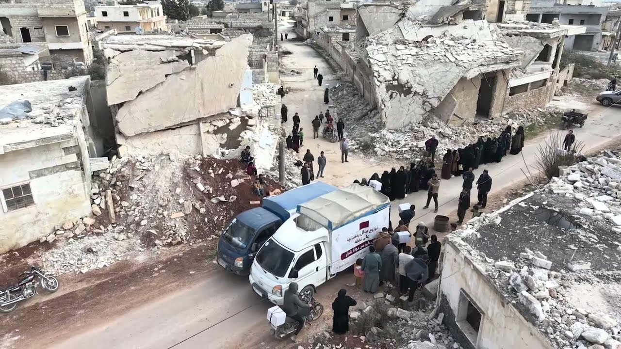 توزيع سلل رمضانية بتبرع من فاعل خير من دولة قطر