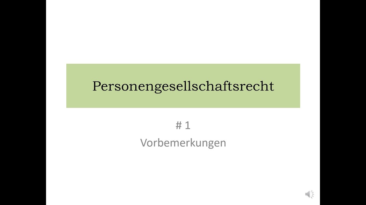 Personengesellschaftsrecht (1)