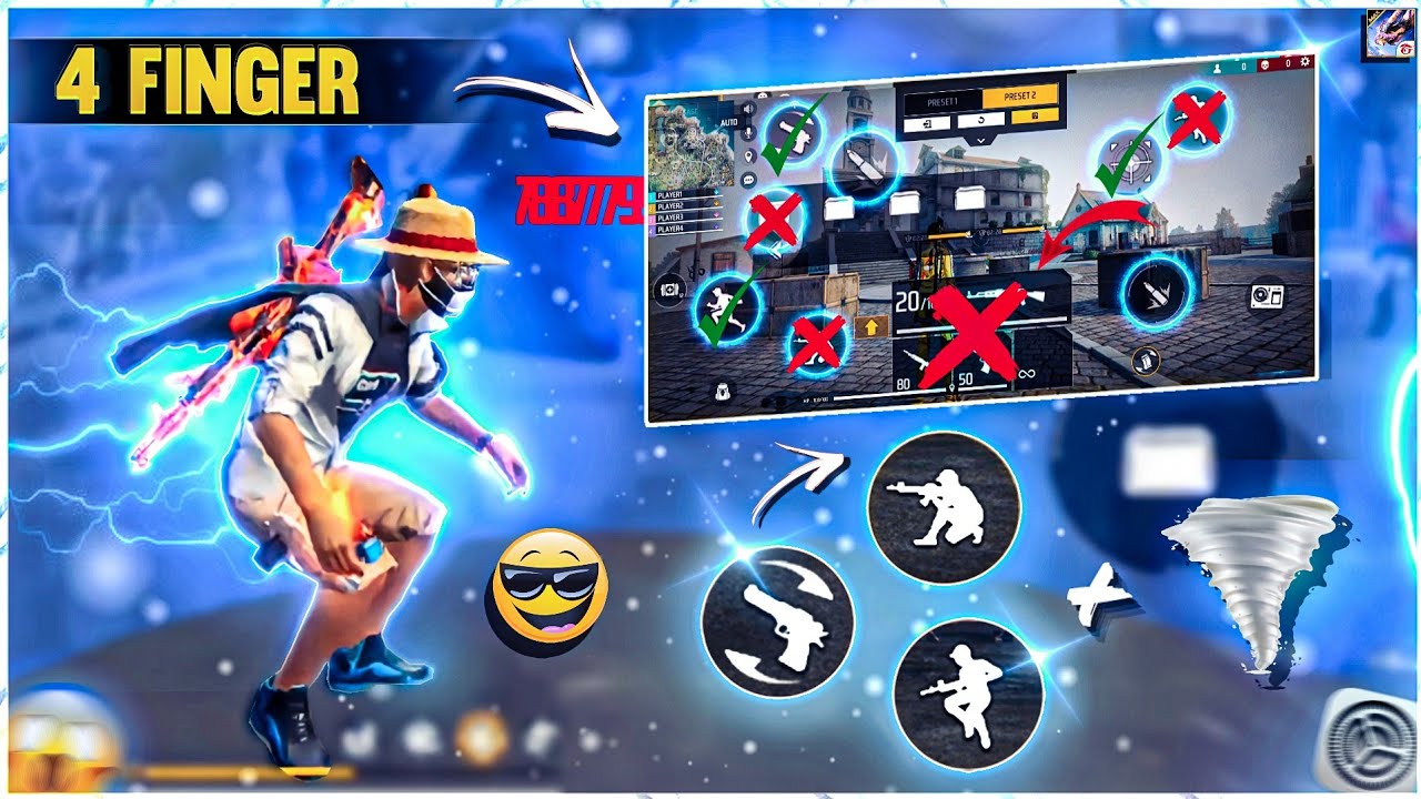 👌TOP 5 NEW 4 FINGER BEST CUSTOM HUD FOR DANGEROUS GAMEPLAY 🔥| 4 FINGER SETTING FREE FIRE 2023