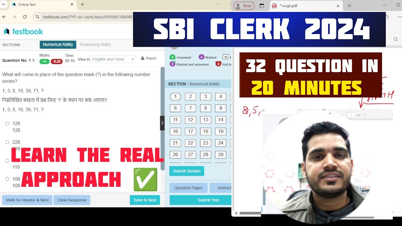 SBI CLERK LIVE Quant Mock [Learn the Score Booster Approach ] ✅