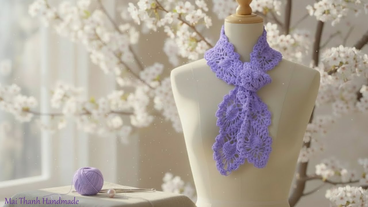 Hướng dẫn móc KHĂN LEN TRÁI DÂU A-Z 🍓 Siêu dễ cho người mới! ✨Mai Thanh Handmade