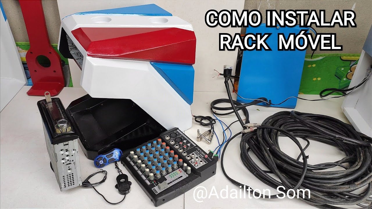 Como instalar RACK MÓVEL passo a passo Mesa e processador Stetsom+Paioneer+Voltímetro+Controle K1200