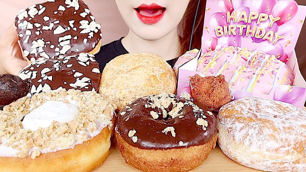 ASMR 던킨 신메뉴 프링글스 도넛 먹방 DUNKIN DONUTS MUKBANG eating sounds