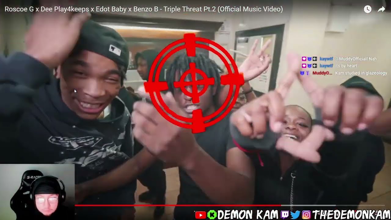 Demon Kam Reacts to Roscoe G x Dee Play4keeps x Edot Baby x Benzo B - Triple Threat Pt.2