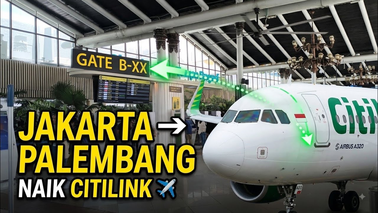 Citilink Airbus A320 Jakarta - Palembang | Terbang  Dari Terminal 1B Bandara Soekarno Hatta