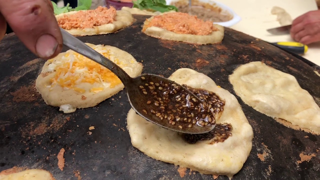Homemade Saj Manakish up in the Village: Meat with Laban, Watercress, Zaatar and Cheese
