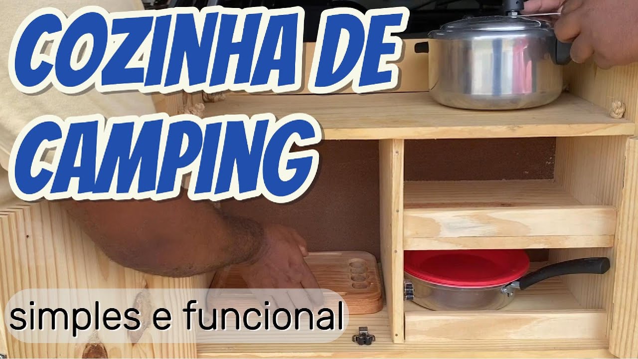 cozinha de camping para porta mala de carro pequeno. Simples e funcional