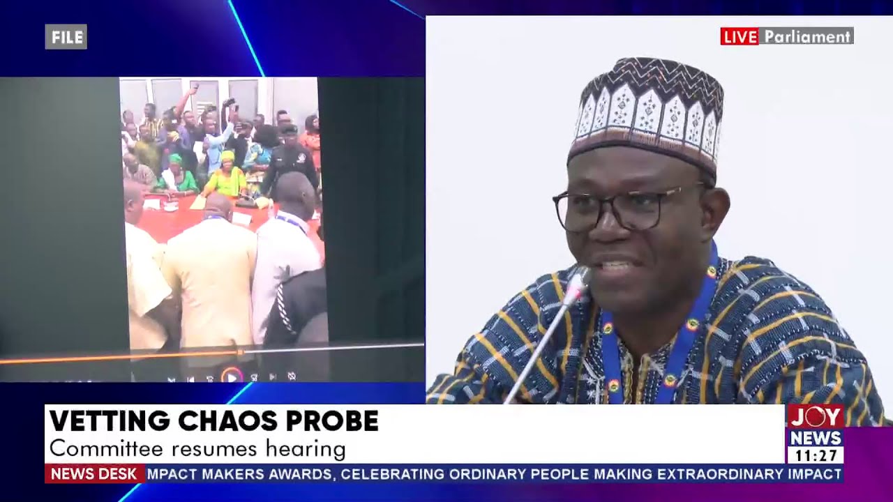 Vetting Chaos Probe: Majority Chief Whip, a witness, and MP for Tano South among others testify