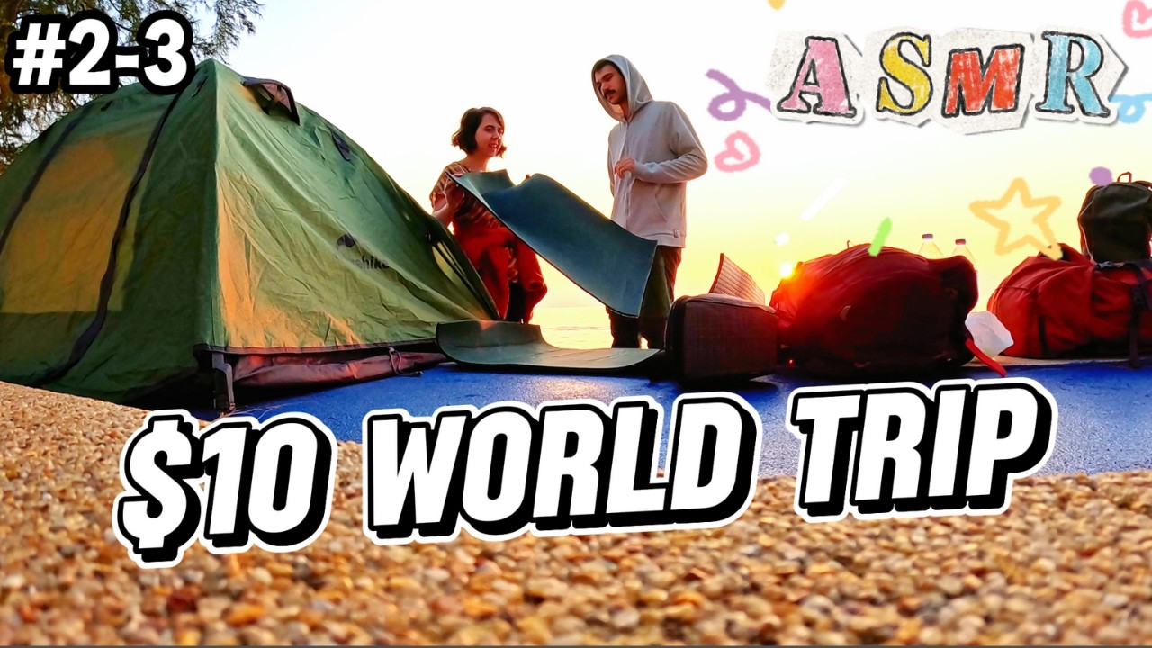 Hitchhiking and Camping in Thailand #ASMR ($10 WORLD TRIP DAY 2-3)