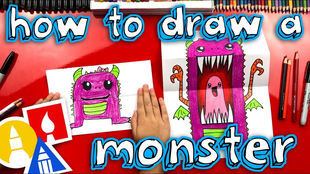 How To Draw A Scary Cute Monster (Folding Surprise)