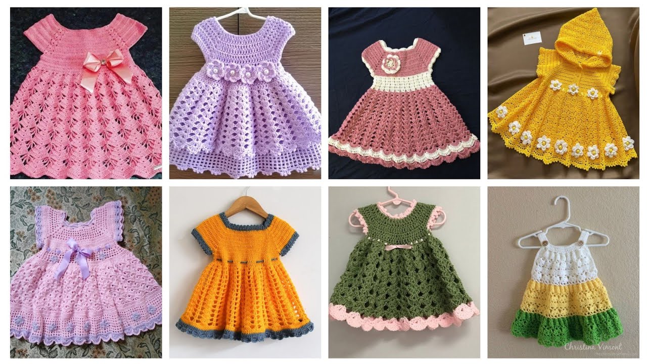 Just looking for amazing attractive stylish crochet pattern of skater frocks outfits dresses designs