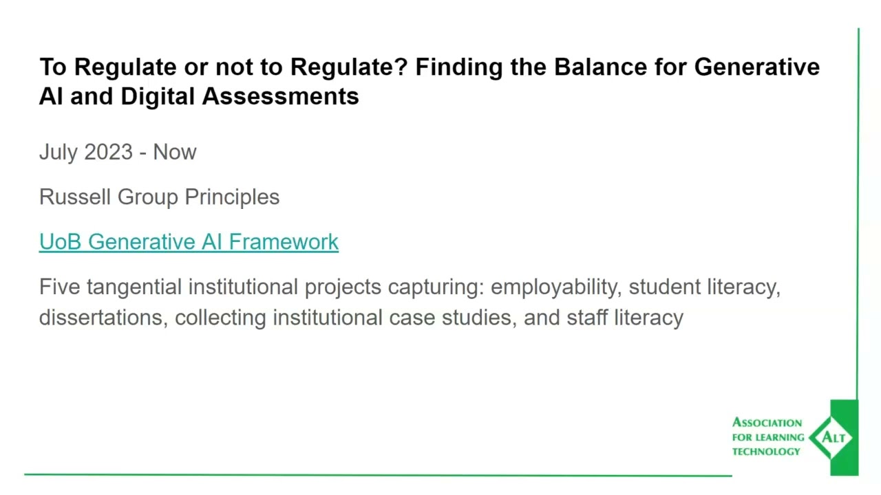 Digital Assessment SIG: Generative AI and Digital Assessments (21 Jan 2025)