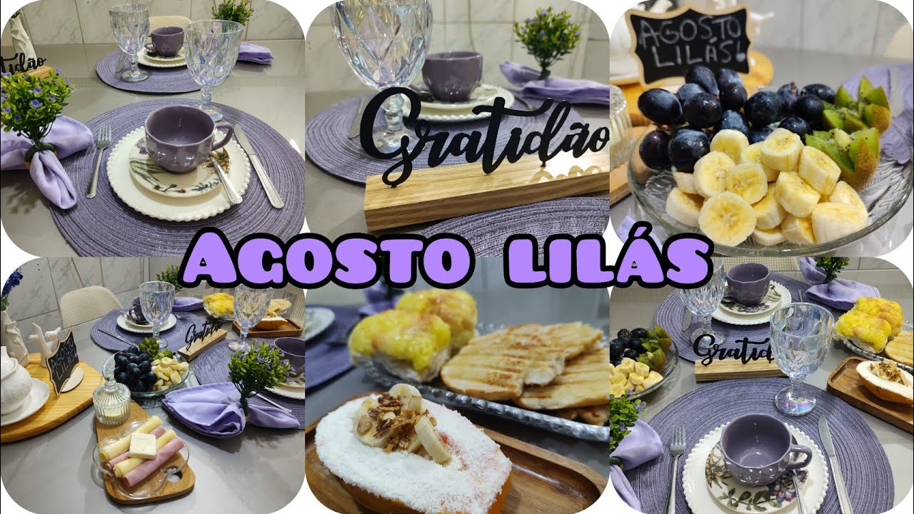 MESA POSTA DE CAFÉ DA MANHÃ OU CAFÉ DA TARDE AGOSTO LILÁS 💜