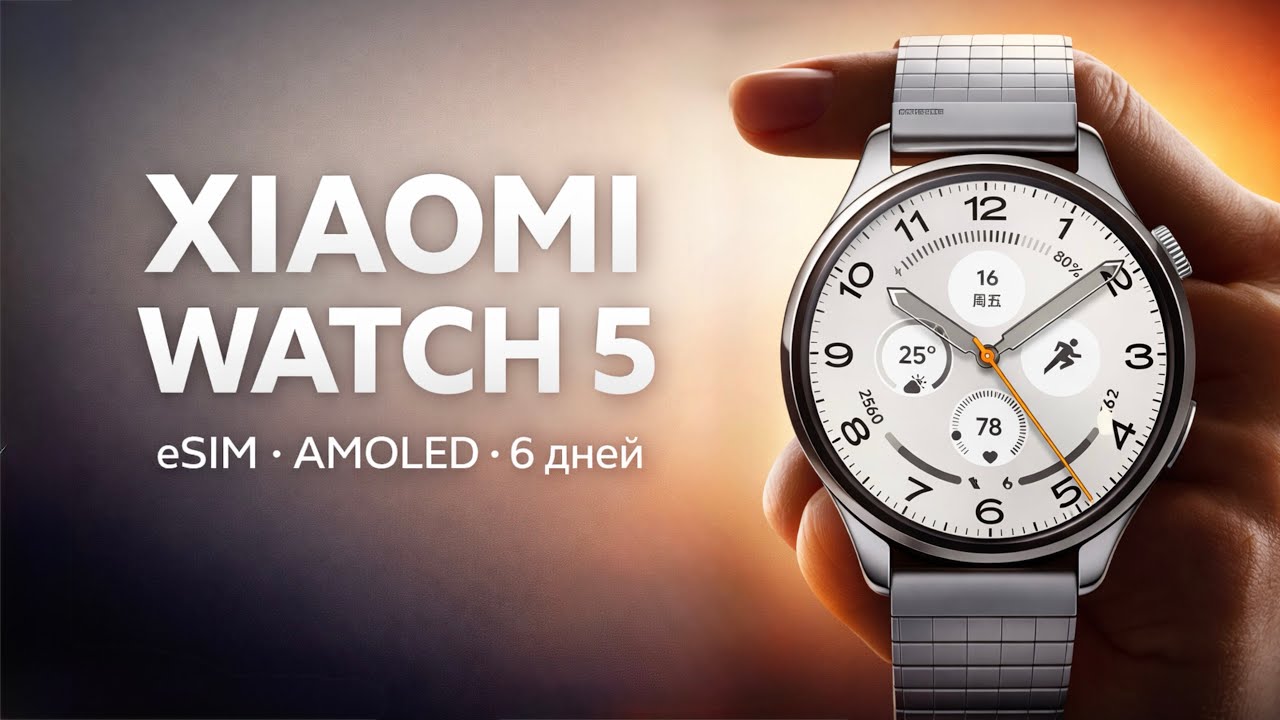 Xiaomi Watch 5 &mdash; флагманские смарт-часы с eSIM, ЭКГ и EMG | Сапфир, сталь, 18 дней работы