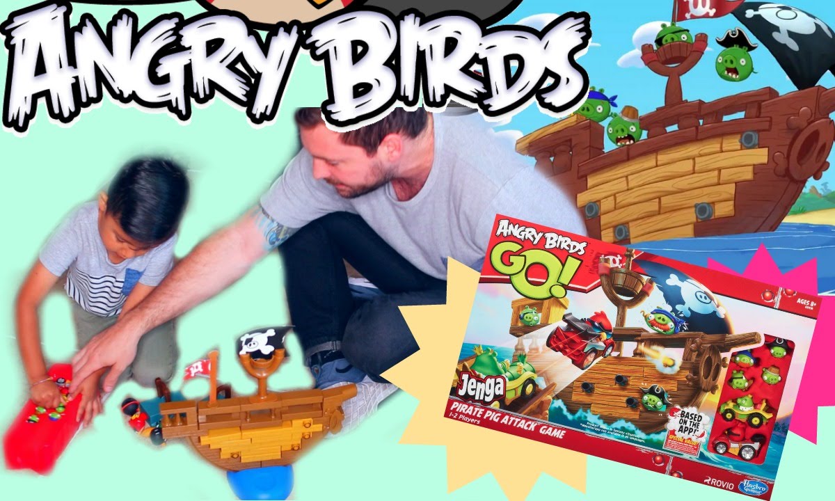 Angry Birds Pirate Pig Attack Jenga Kids Game