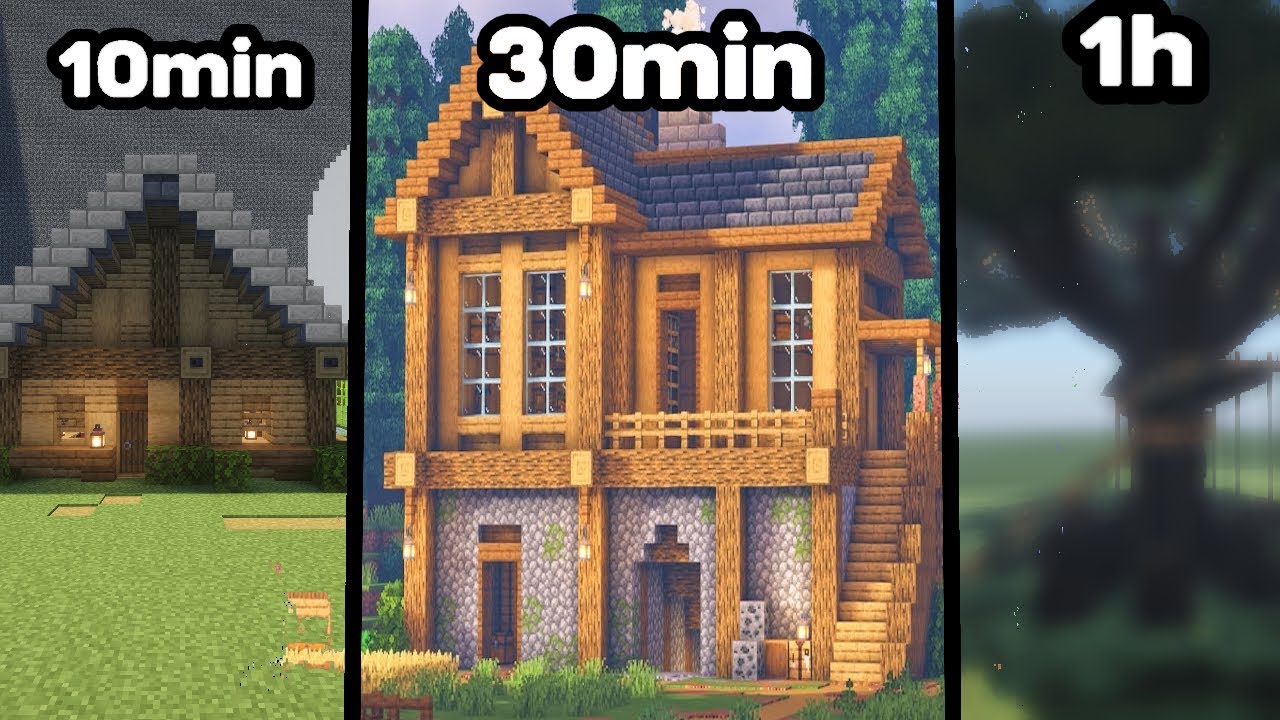Construction minecraft 1min vs 10min vs 1h vs 2h