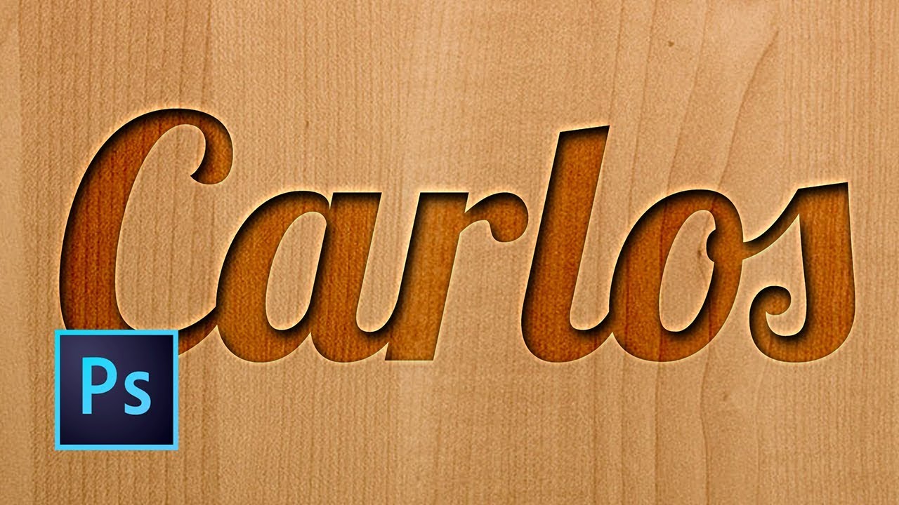 Tutorial Photoshop | Efecto Texto Grabado en Madera | Texto Incrustado