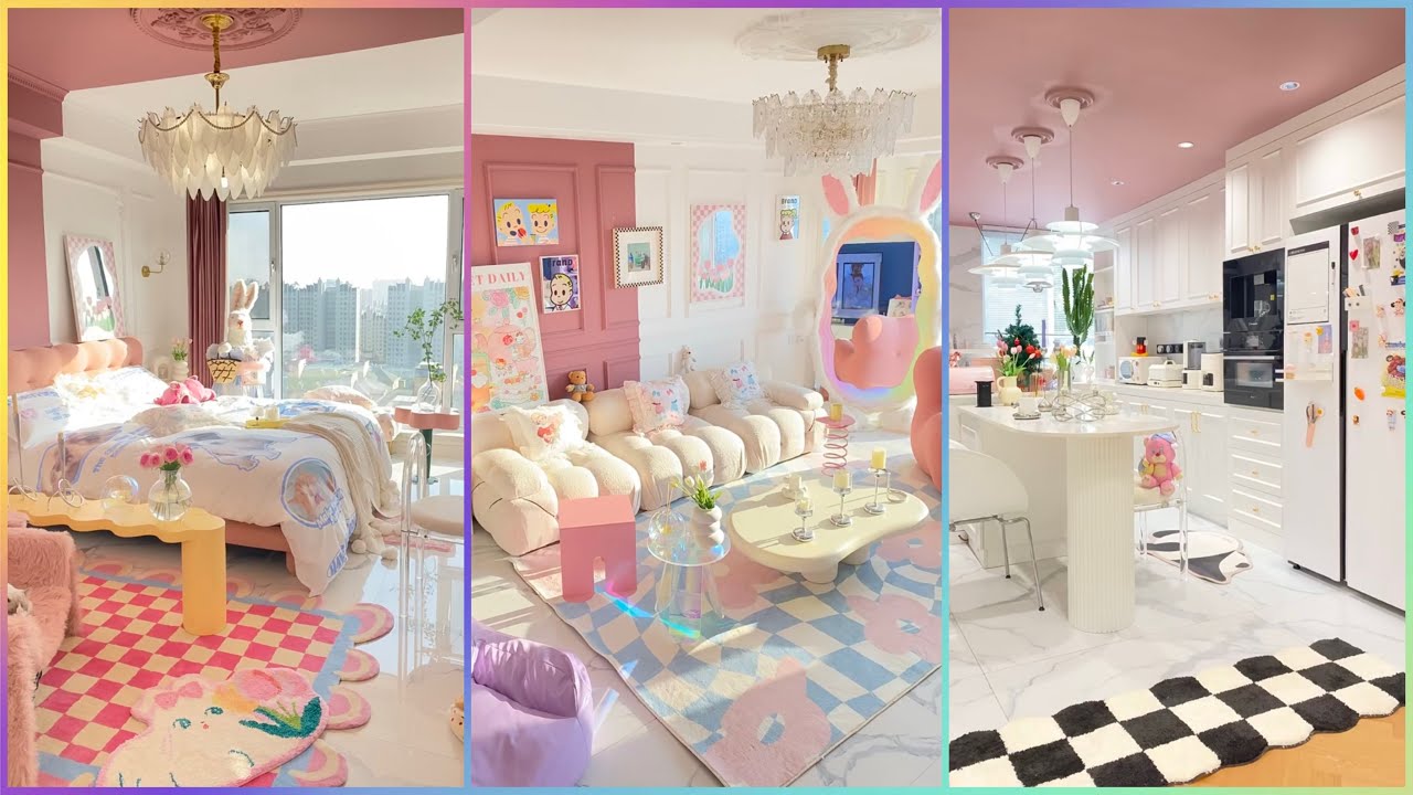 Bedroom And Kitchen Organizing🎀 | Pink And Yellow Foods Rearranging✨