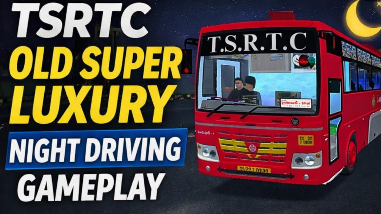  Day-10 TSRTC Old Super Luxury Night Driving | Bus Simulator Indonesia 