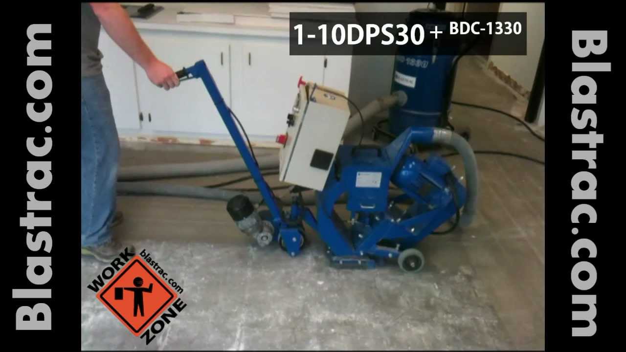 Blastrac 1-10DPS30 shot blaster in action
