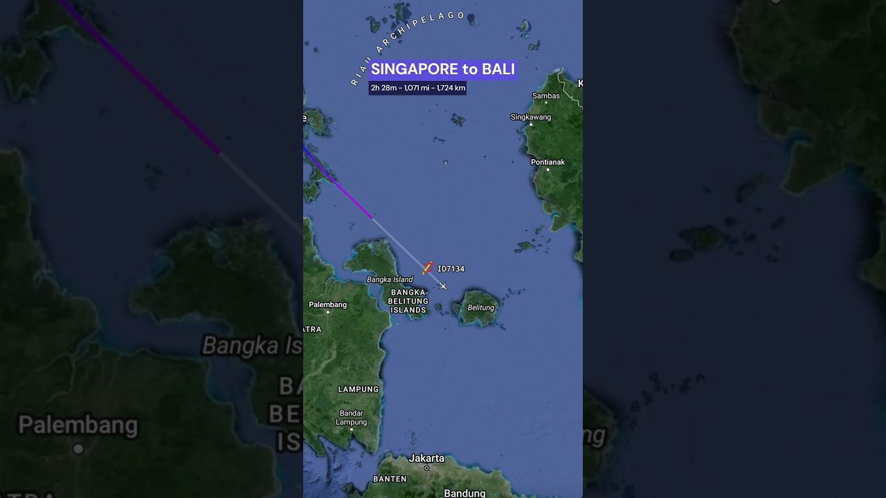 SINGAPORE to BALI Flight - Time and Distance
