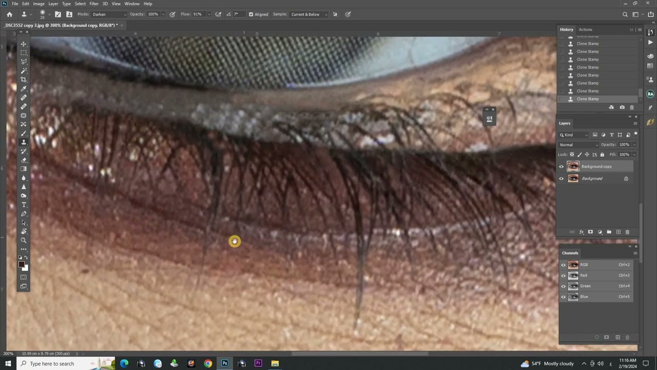 طريقة تعديل الرموش بالفوتوشوب how to editing eyelashes in photoshop @prophotoshop