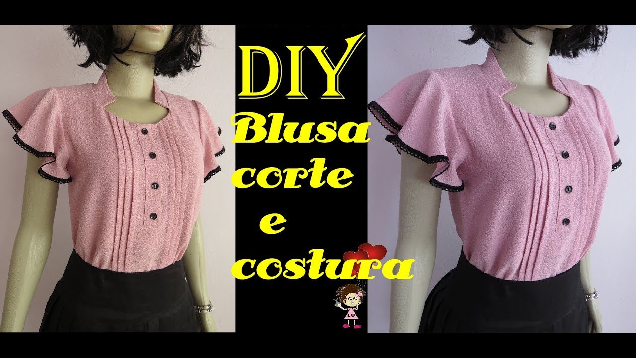 Blusa com manga godê em virgula -DIY
