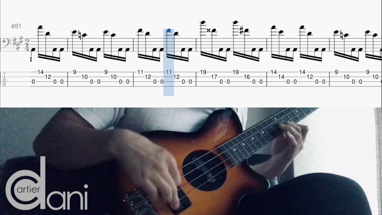 Blackbird Jaco Pastorius The Beatles Bass Cover Slow (BPM80/125) TAB