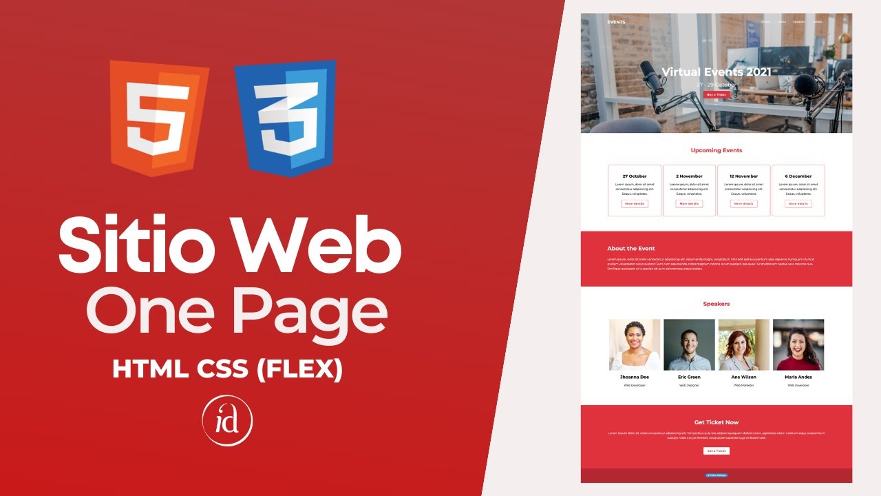 Ejercicio Con HTML Y CSS (Flex) | One Page