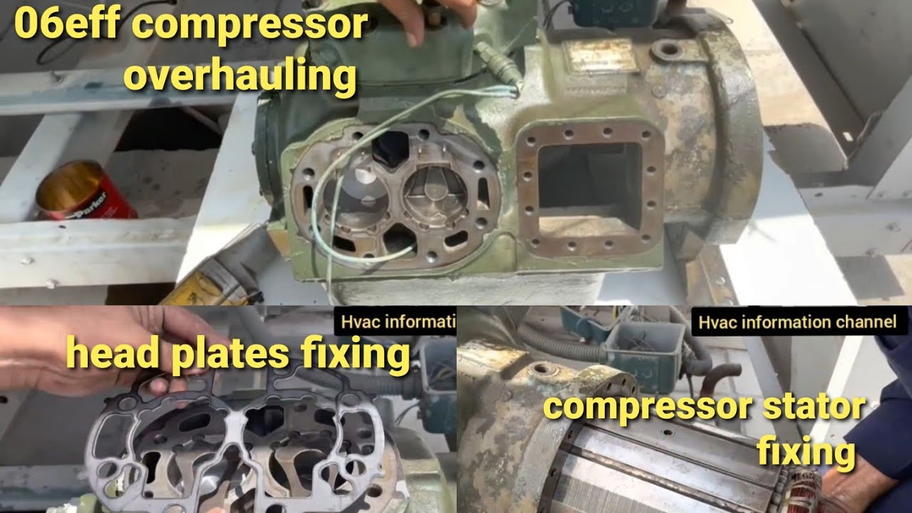 06e compressor overhauling/carrier chiller compressor overhauling/how to fixing discharge valve