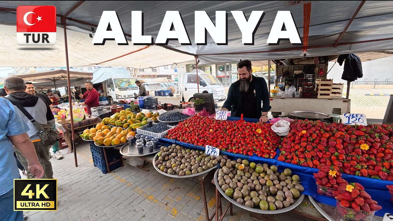 Alanya Mahmutlar Tuesday Market 4K  | Authentic Mediterranean Market Life