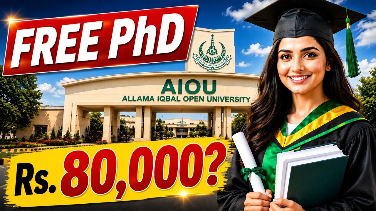 AIOU Fully Funded PhD Scholarship 2026 | Rs. 80,000 Monthly Stipend (FREE PhD)