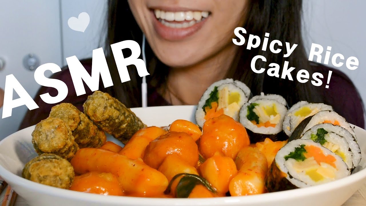 ASMR SPICY RICE CAKES (Tteokbokki) with Kimbap & Seaweed Rolls - SOFT EATING SOUNDS