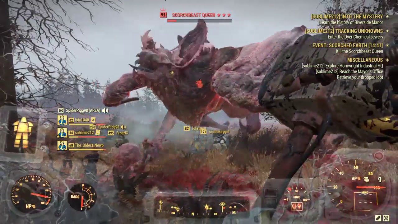 Fallout 76: Scorchbeast Queen fight clip from my Twitch livestream