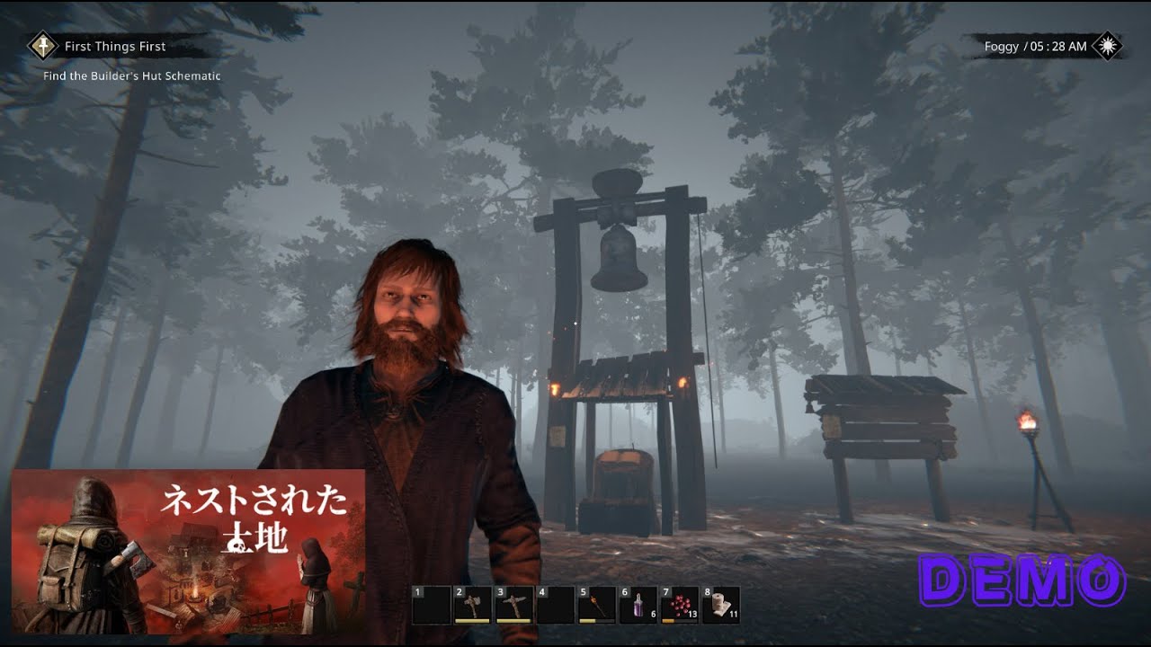 Nested Lands 初見プレイ #01｜戦乱の中世を復興するサバイバル建築ゲーム【Demo Gameplay】