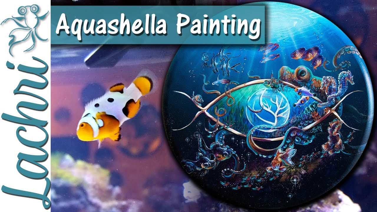 Painting the Aquashella logo - Acrylic painting tips  - Lachri