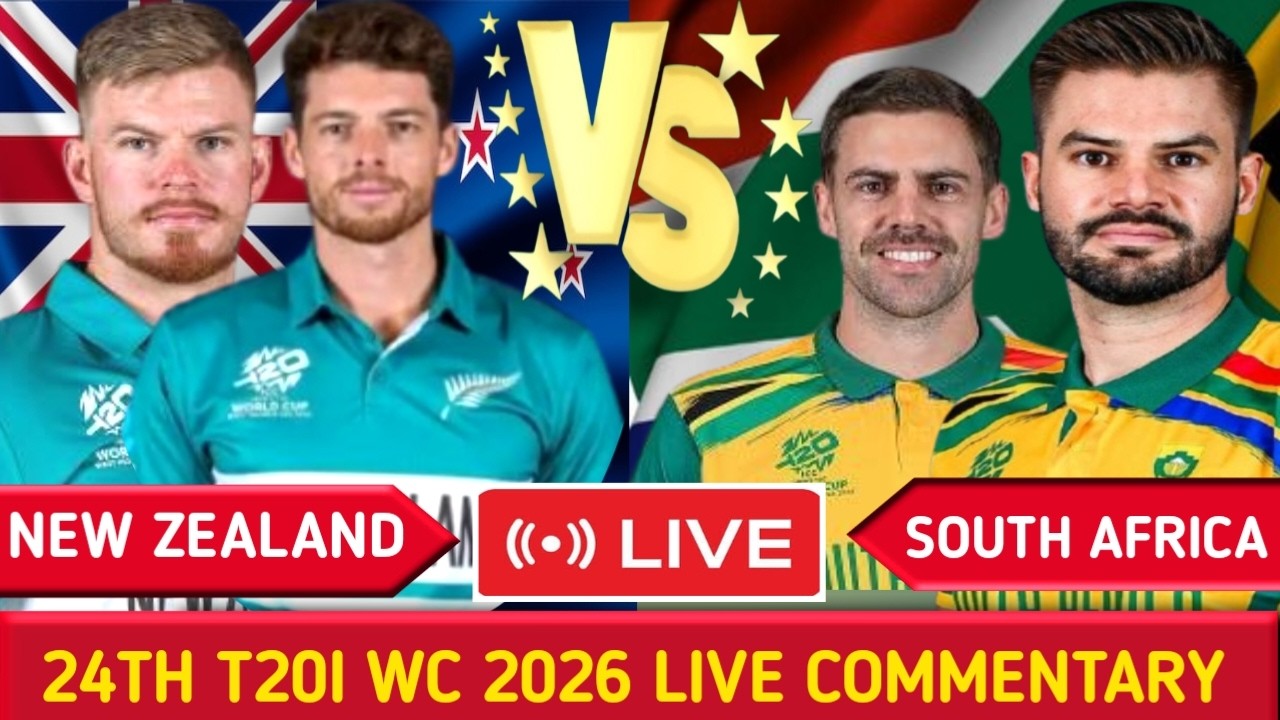 South Africa VS NewZealand  Live Commentry | 24th T20 WC 2026 | tokies cric