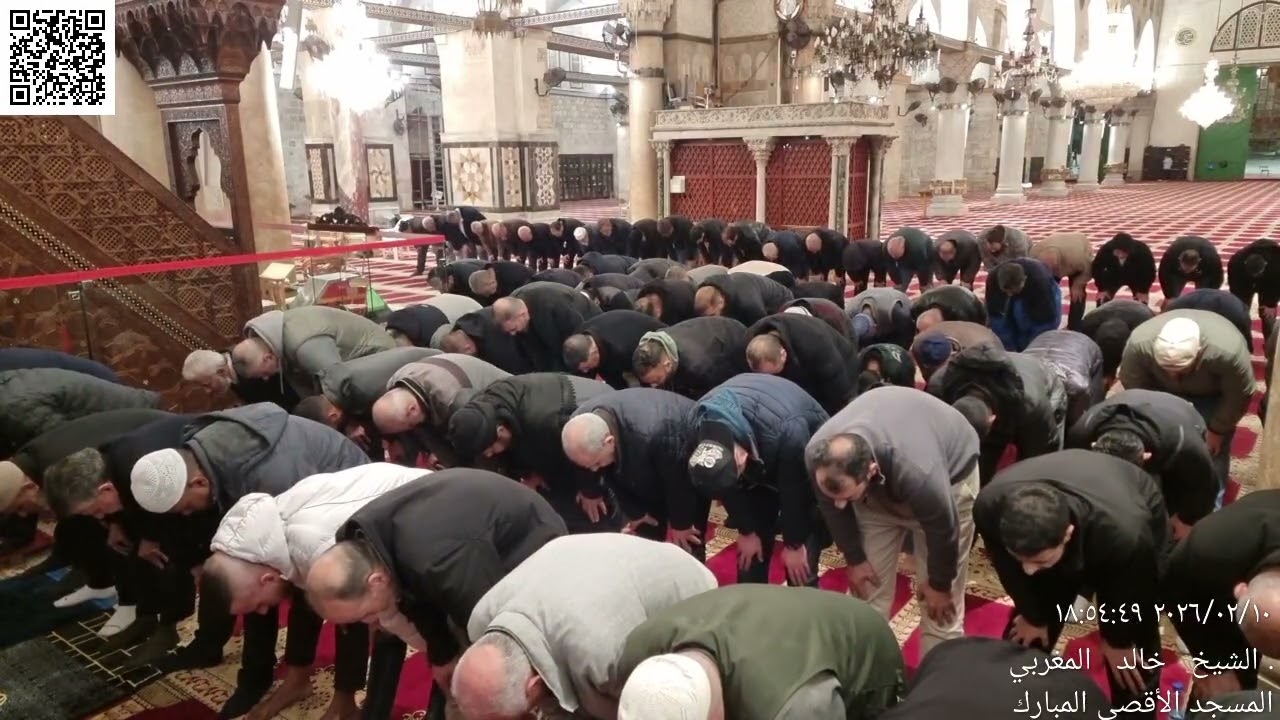 07 - أذان وصلاة العشاء من المسجد الأقصى المبارك - الثلاثاء 22 شعبان (8) 1447 - 10 شباط (2) 2026م
