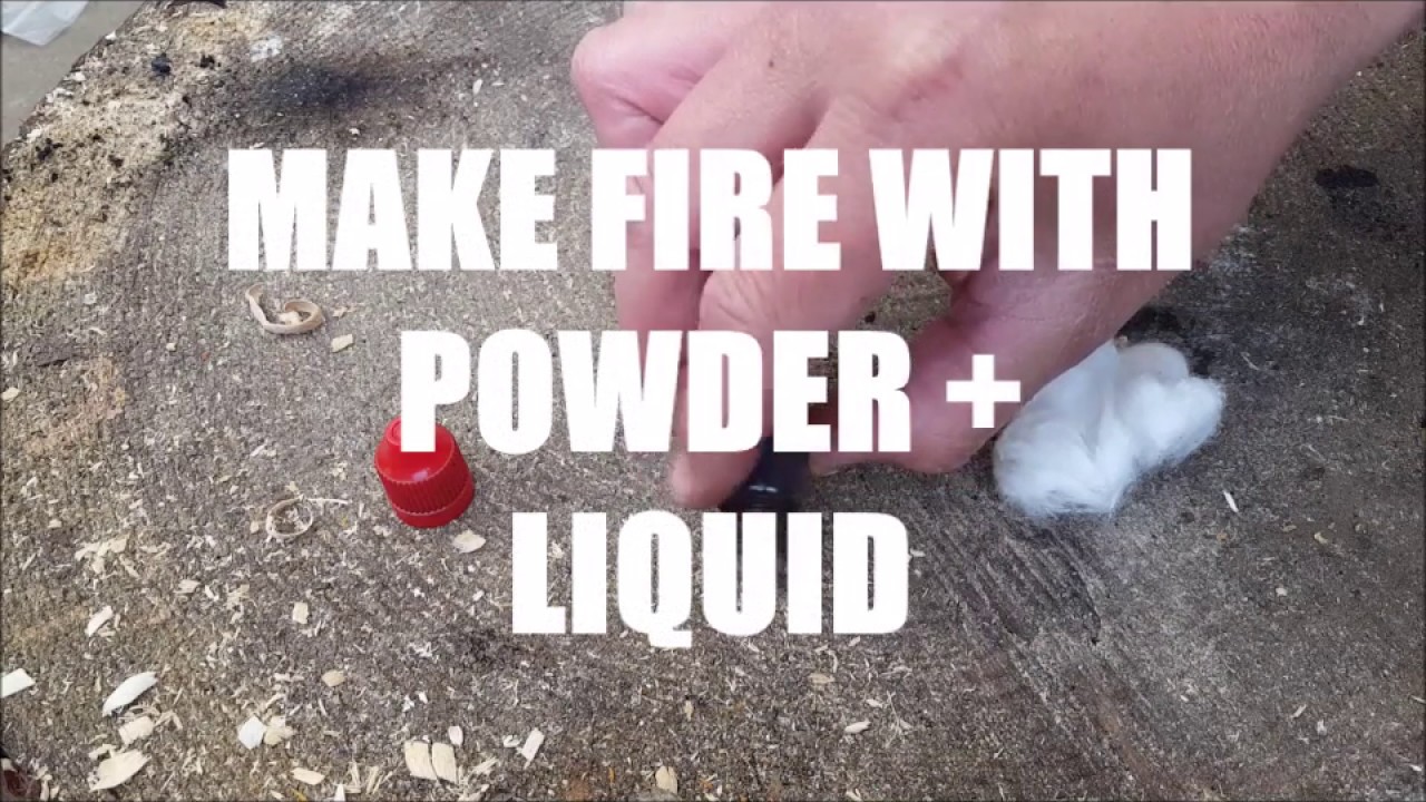 How to make fire with powder + liquid (potassium permanganate and glycerin))